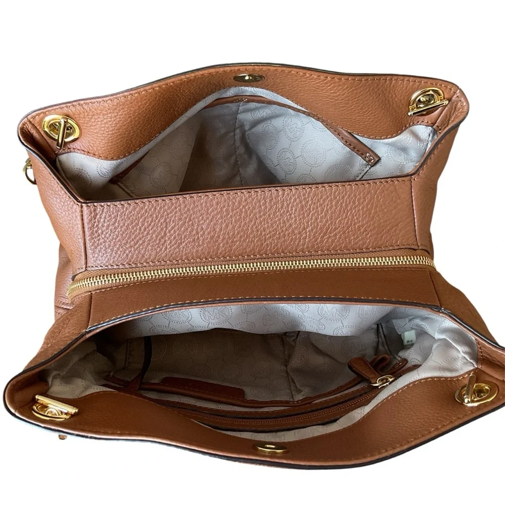 Michael Kors Jet Set Brown Leather Shoulder Bag
